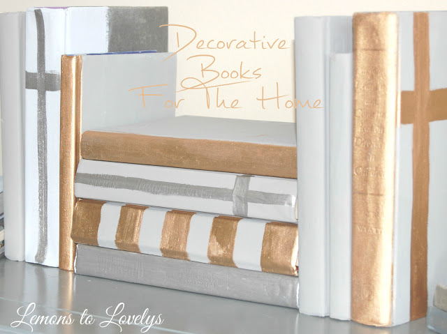 Painted decorative books make the perfect, inexpensive gift! Details on how to DIY on www.lemonstolovelys.blogspot.com