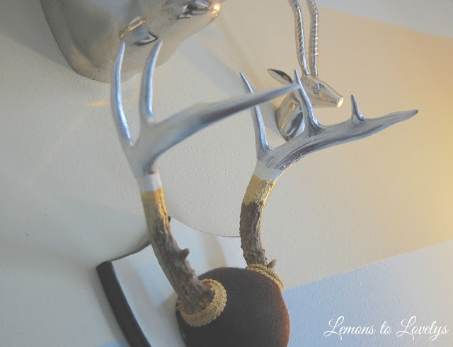 DIY painted deer antler decor - www.lemonstolovelys.blogspot.com