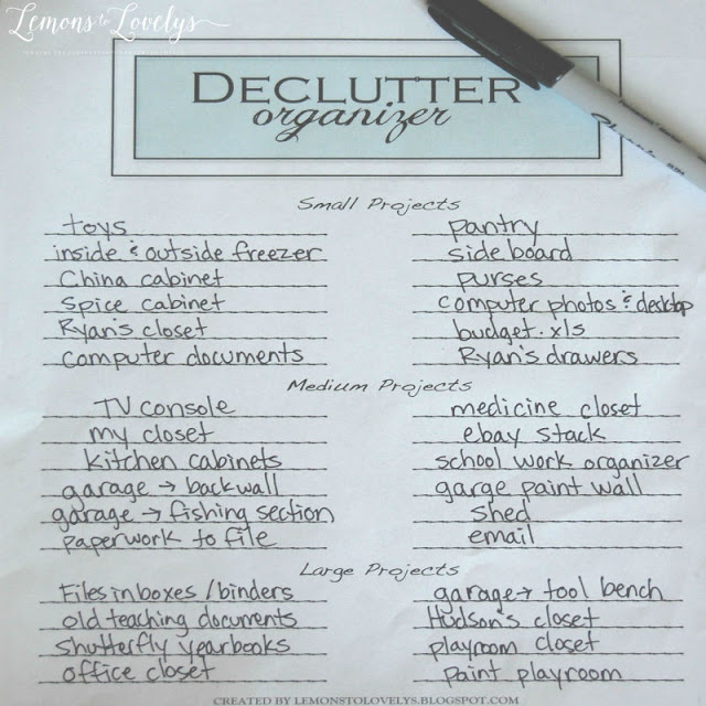 Declutter Organizer Printable