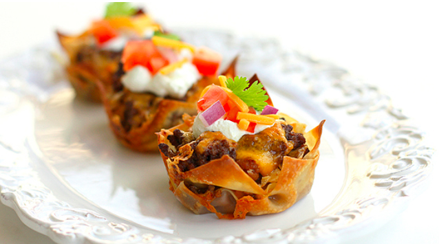 Delicious and Easy Taco Cupcakes Recipe by the-girl-who-ate-everything.com