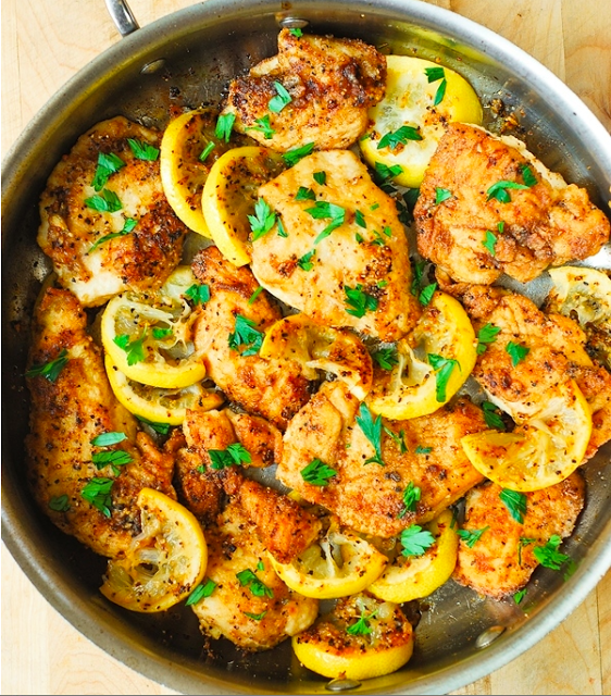 Lemon Butter Chicken & Parmesan Roasted Tomatoes