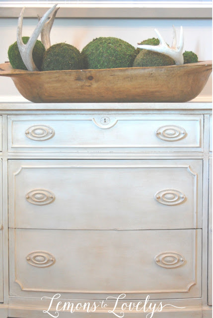 Sideboard Makeover using CeCe Caldwell's paint. Tap to see more photos on the blog. www.lemonstolovelys.blogspot.com