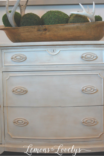 Sideboard Makeover using CeCe Caldwell's paint. Tap to see more photos on the blog. www.lemonstolovelys.blogspot.com