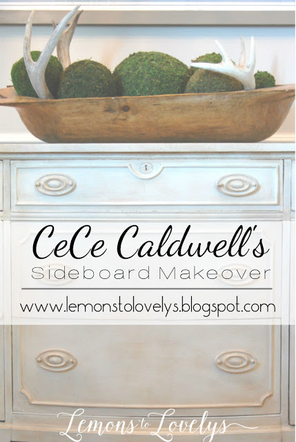 Sideboard Makeover using CeCe Caldwell's paint. Tap to see more photos on the blog. www.lemonstolovelys.blogspot.com