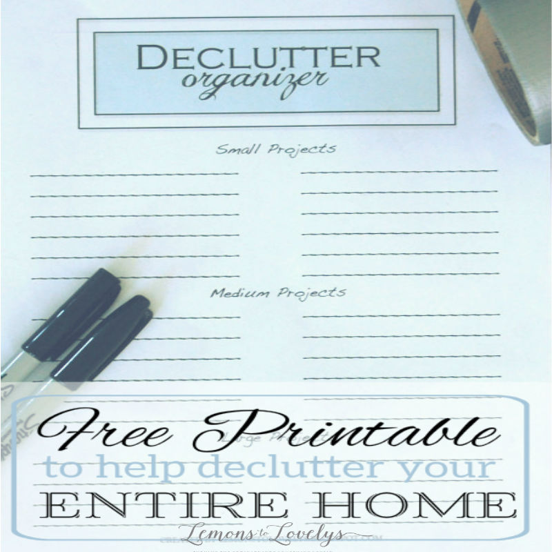 Free Declutter Printable www.lemonstolovelys.com