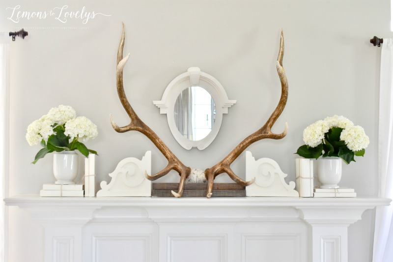 Joyful Spring Home Tour Spring Mantel www.lemonstolovelys.com