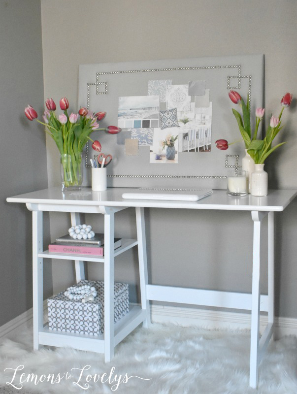 Joyful Spring Home Tour New Desk Area www.lemonstolovelys.com