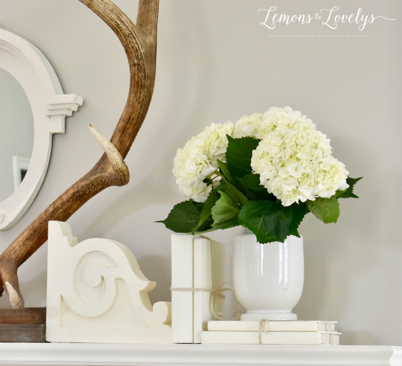 Joyful Spring Home Tour Spring Mantel www.lemonstolovelys.com