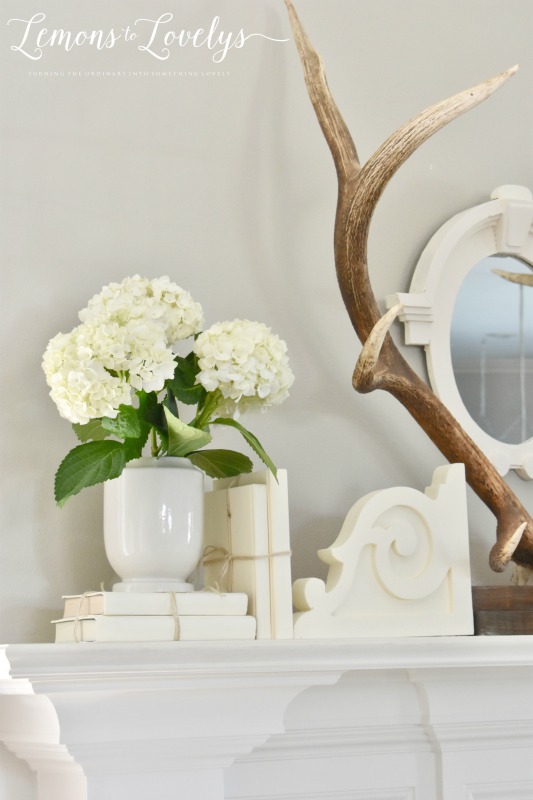 Joyful Spring Home Tour Spring Mantel www.lemonstolovelys.com