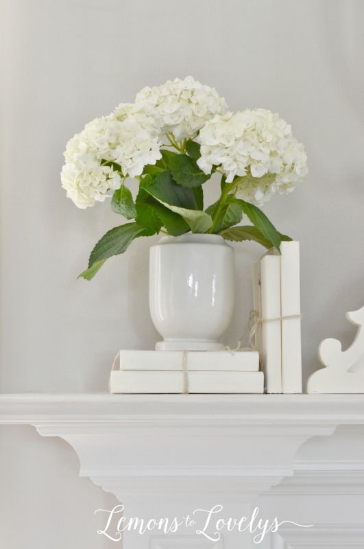 Joyful Spring Home Tour Spring Mantel www.lemonstolovelys.com