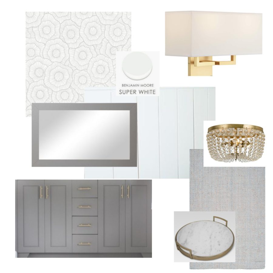 design board for powder bathroom