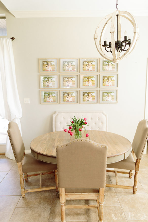 table in kitchen nook