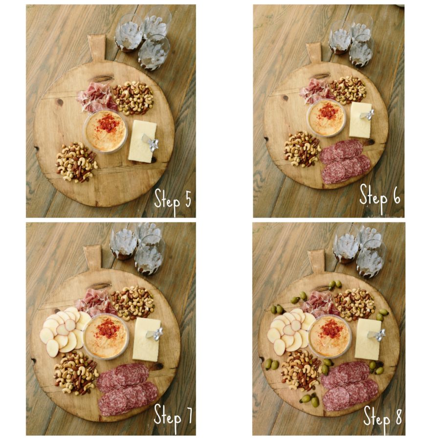 Styling appetizers on a tray