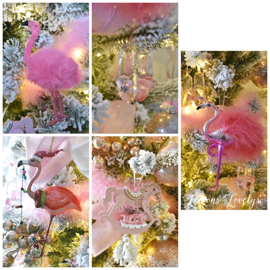 pink ornaments for Christmas tree