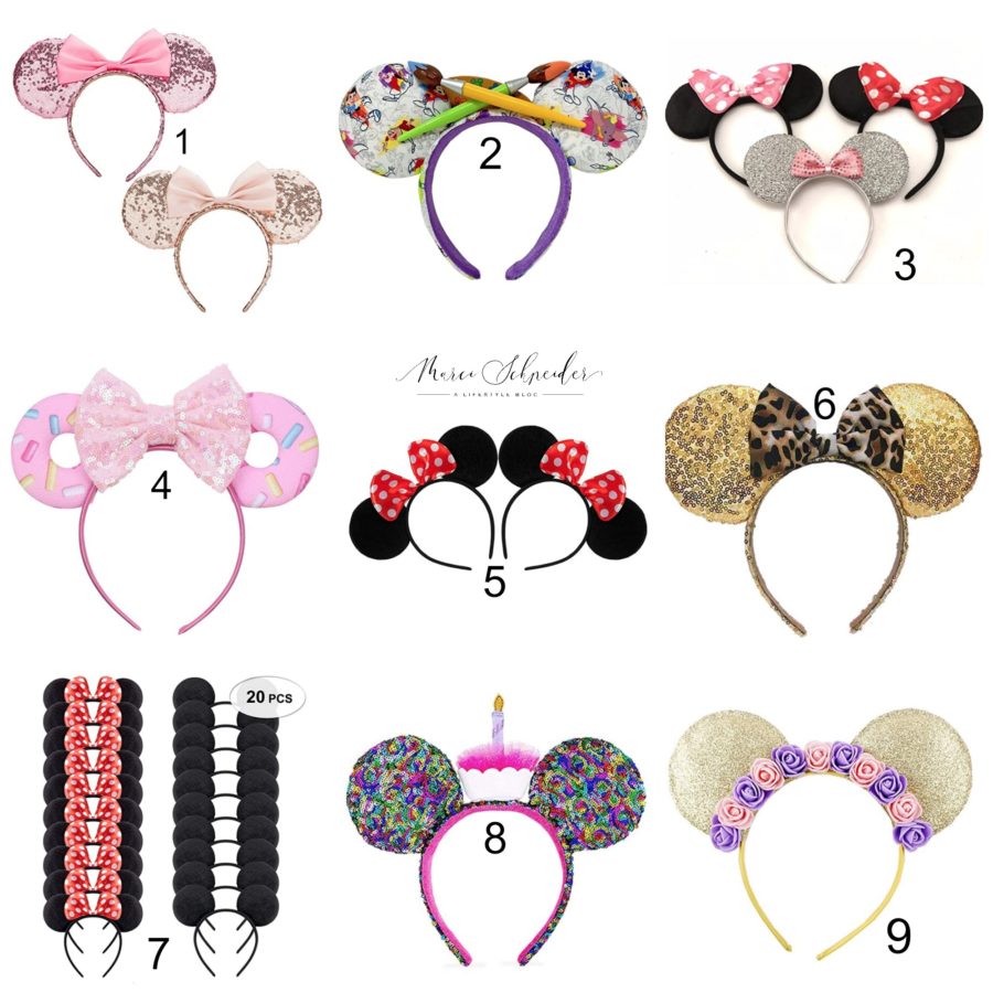 Minnie Mouse and Mickey Mouse Ears