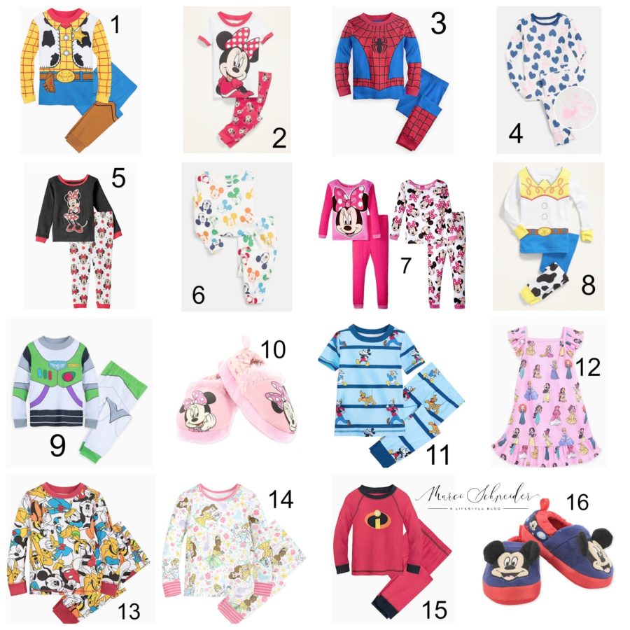 Pajamas with Disney characters