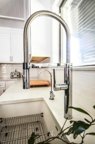 faucet on farmhouse house sink