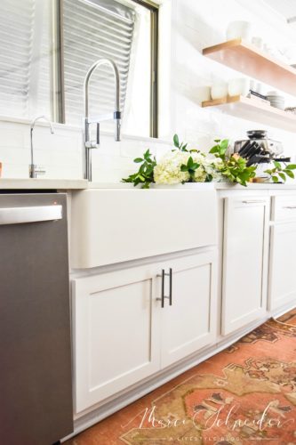 white farmhouse sink