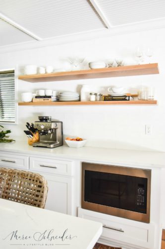 open shelving in the kitchen