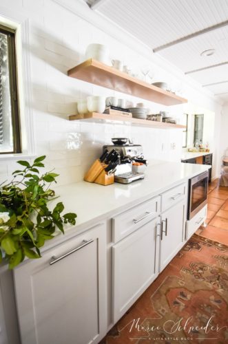 open shelving in the kitchen