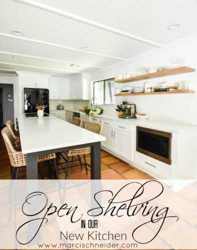 open shelving in the kitchen