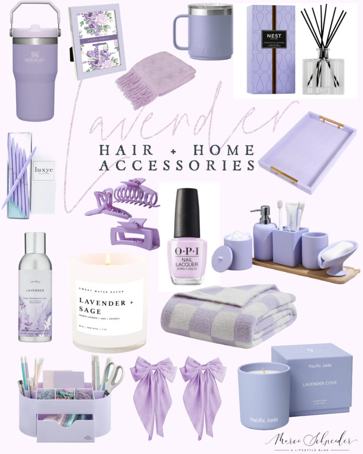 lavender accessories for hair and home