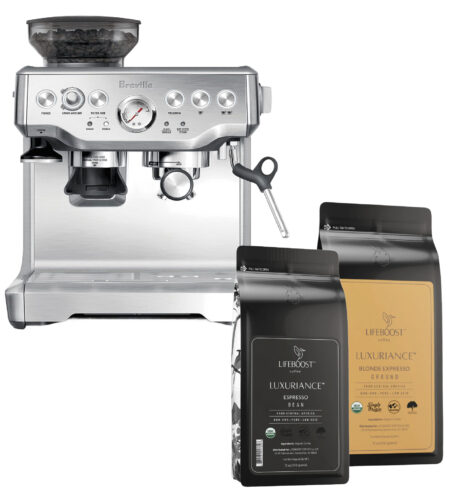 espresso machine and espresso beans