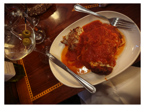 Chicken Parmesan at Italian Restaurant in Boston