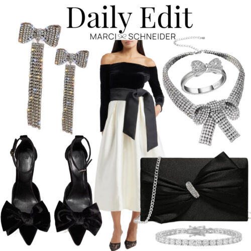 black and white dress for Christmas parties