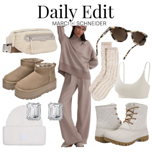 soft neutral winter outfit 